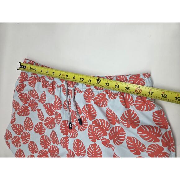 Tom & Teddy Men's Swim Trunks Ahorts Blue Orange Palms XL - Picture 11 of 12